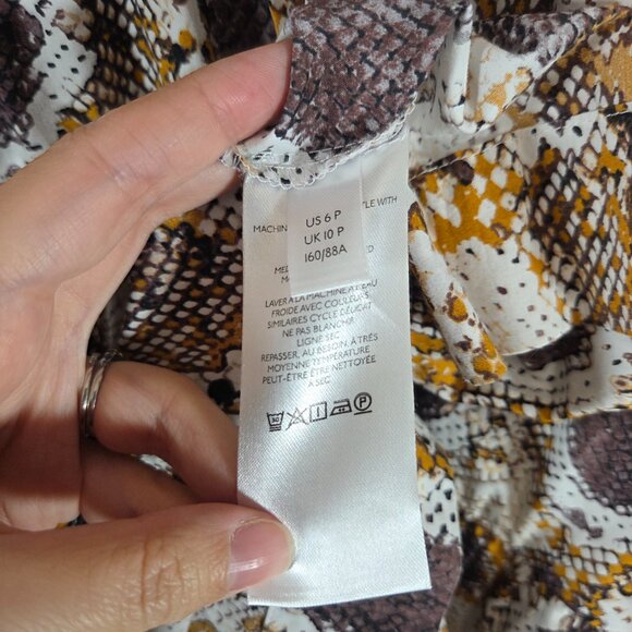 Anthropologie Maeve Snake-Printed Maxi Dress Tiered Cotton Summer Boho Preppy 6P - Picture 12 of 14